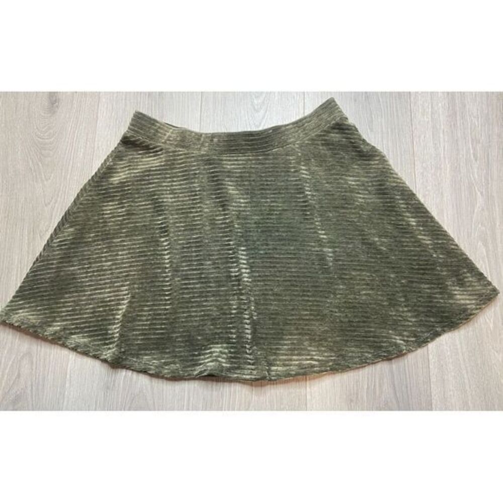 SO Skirt Large Green Corduroy Velour Gobblin Gremlin Fairy Witchy Core Mini‎ Y2K